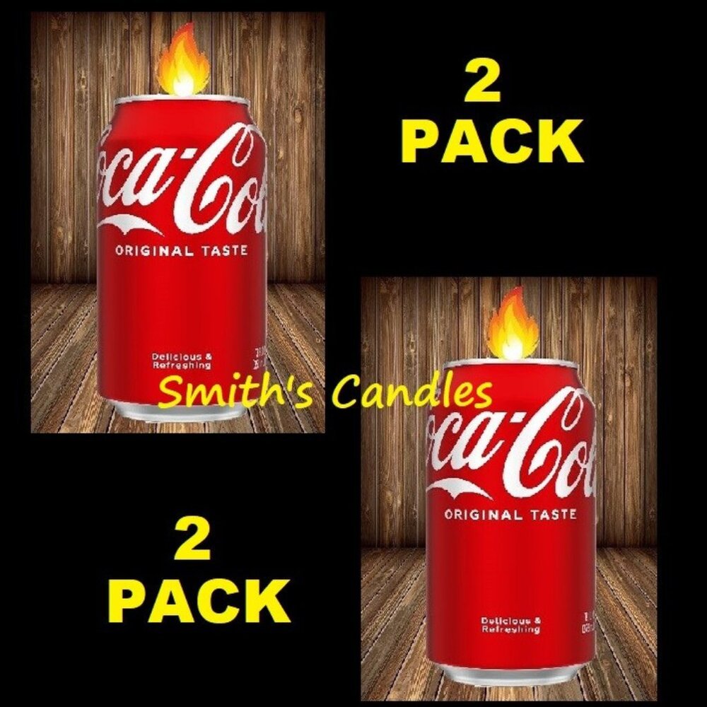 2 PACK Coca Cola Soda Candle Can 7.5oz Handcrafted in TN Jasmine Scented